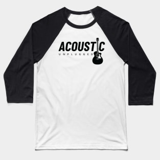 Acoustic Unplugged Acoustic Guitar Light Theme Baseball T-Shirt